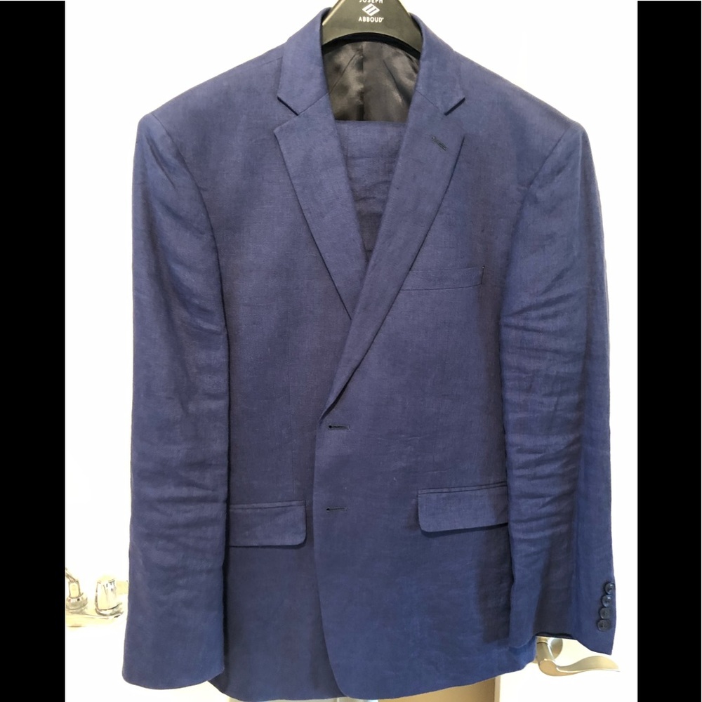 Calvin Klein Extreme Slim Fit Blue Linen Suit